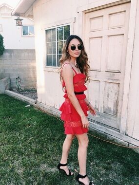 New! FOR LOVE & LEMONS • Chianti Tank Mini Dress in Red Hot